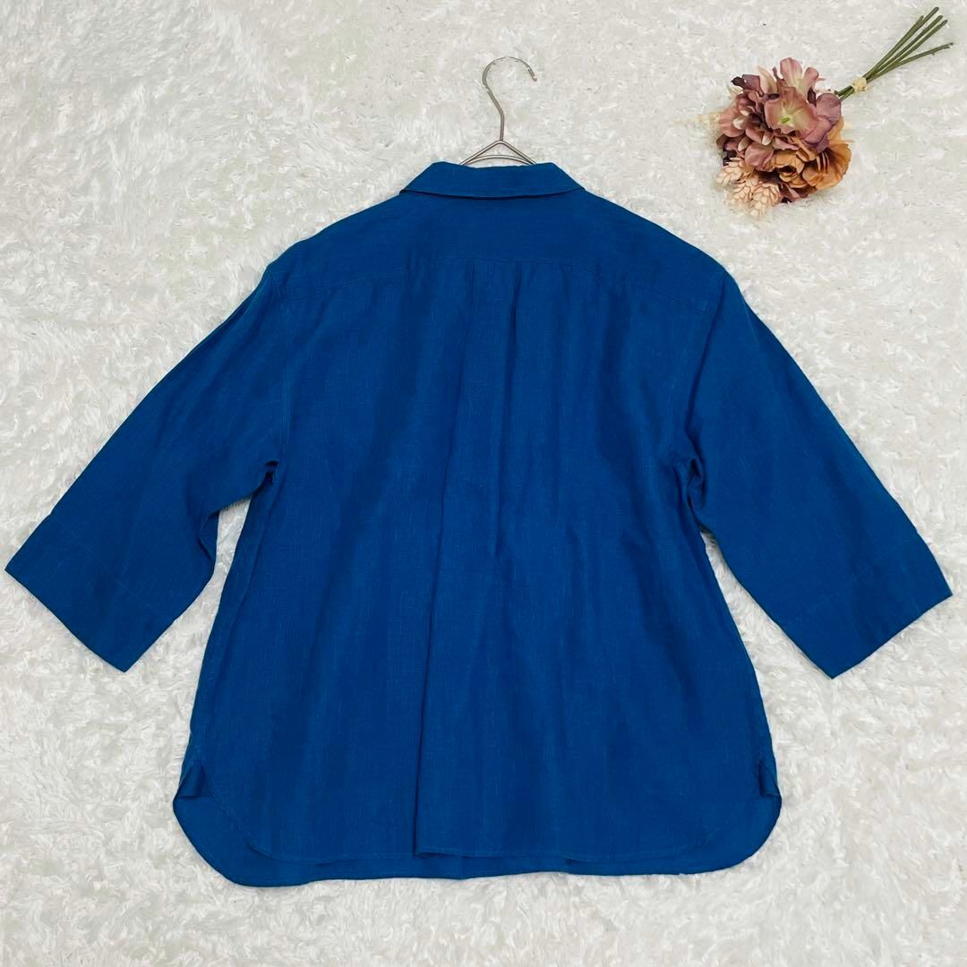 MARGARET HOWELL - マーガレットハウエル 麻100 丸襟シャツ プル MARGARET HOWELL - マーガレットハウエル 麻100 丸襟シャツ プル