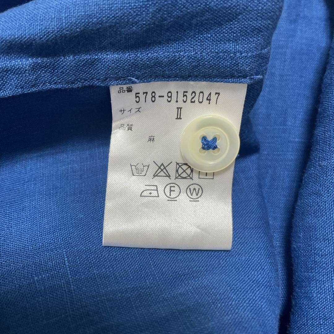 MARGARET HOWELL - マーガレットハウエル 麻100 丸襟シャツ プル MARGARET HOWELL - マーガレットハウエル 麻100 丸襟シャツ プル