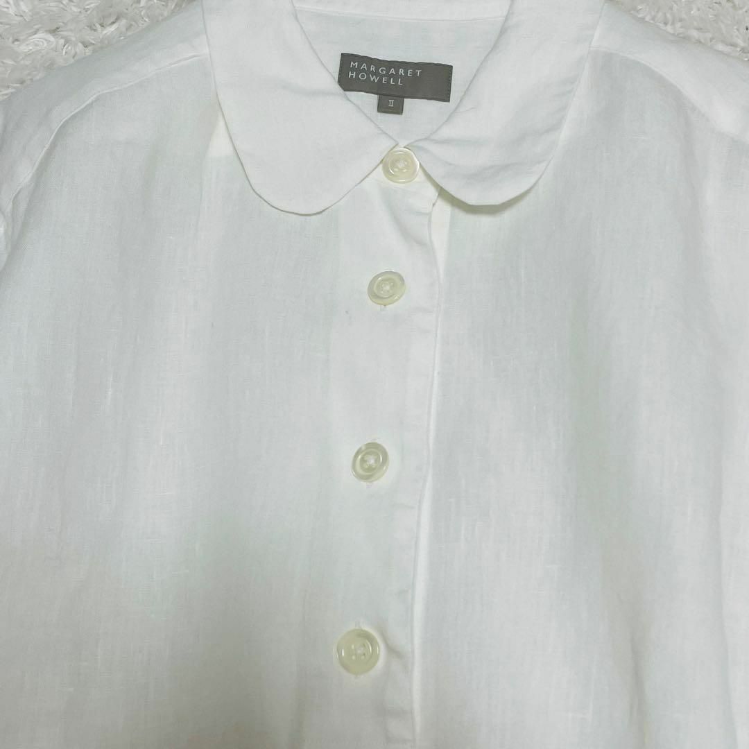 MARGARET HOWELL - 極美品✨マーガレットハウエル 麻100 丸襟 MARGARET HOWELL - 極美品✨マーガレットハウエル 麻100 丸襟