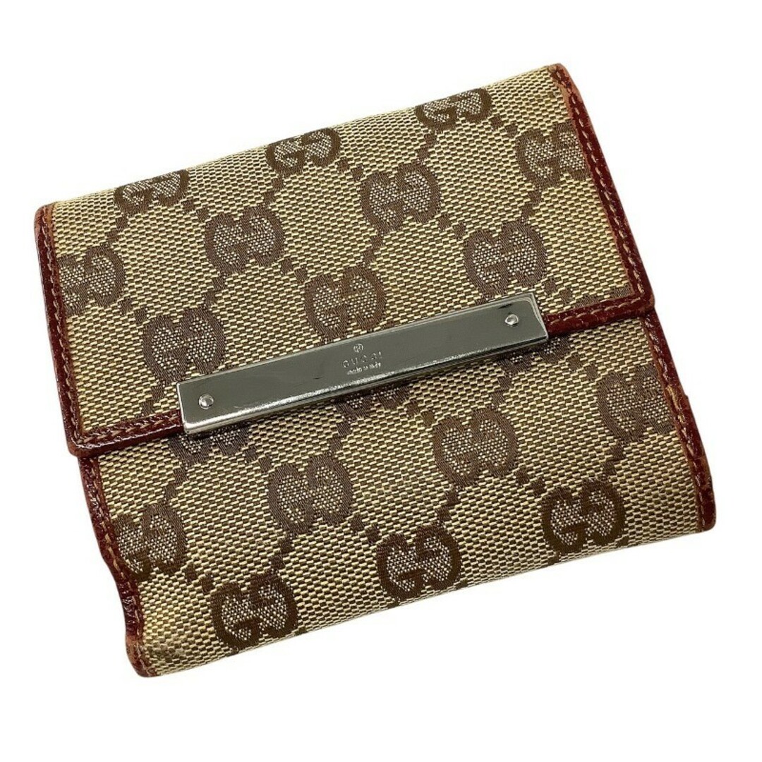 GUCCI - GUCCI グッチ GGキャンバス 折り財布 レザー 112716 GUCCI - GUCCI グッチ GGキャンバス 折り財布 レザー 112716