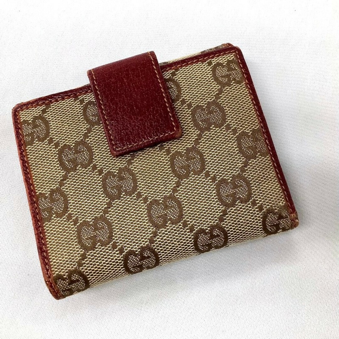 GUCCI - GUCCI グッチ GGキャンバス 折り財布 レザー 112716 GUCCI - GUCCI グッチ GGキャンバス 折り財布 レザー 112716