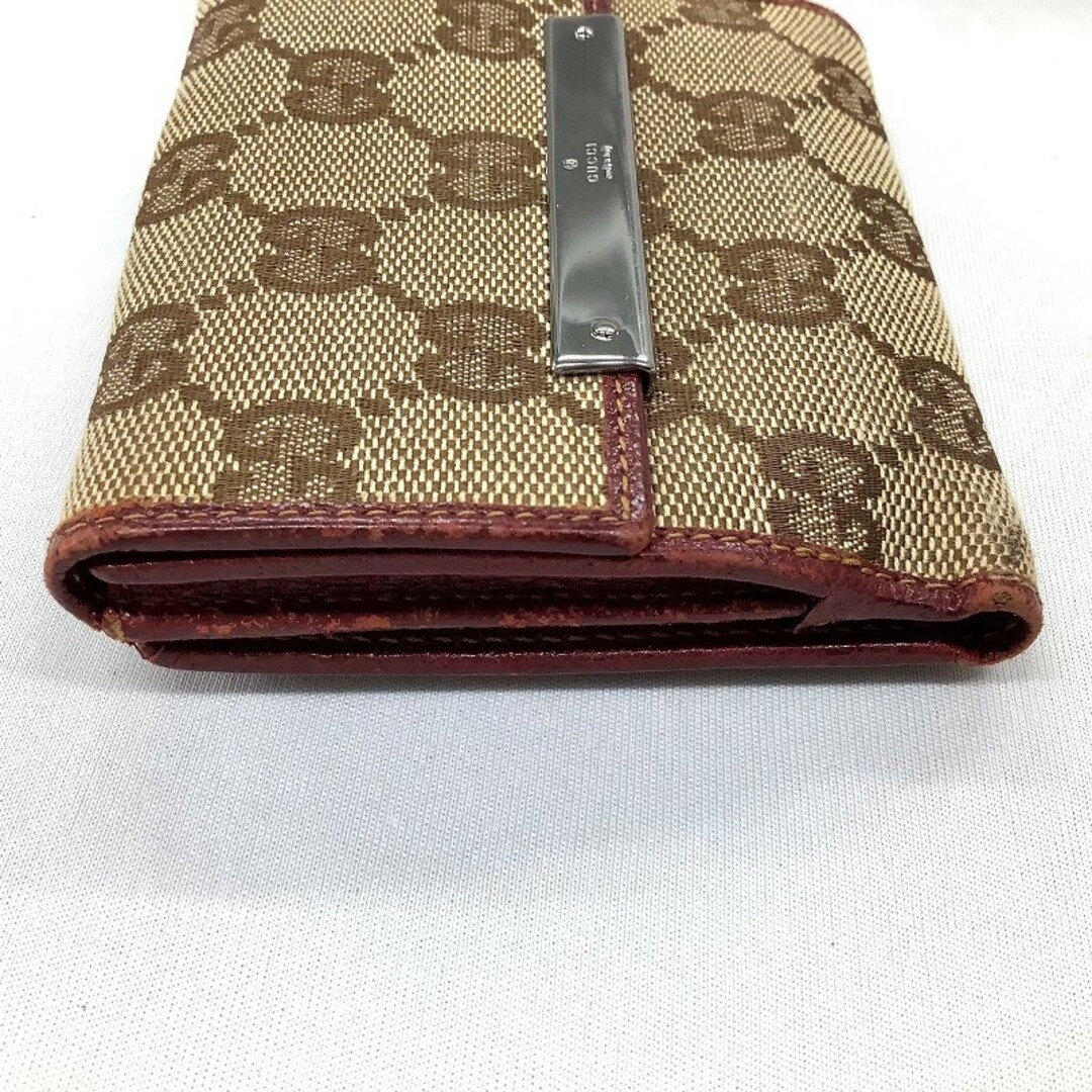 GUCCI - GUCCI グッチ GGキャンバス 折り財布 レザー 112716 GUCCI - GUCCI グッチ GGキャンバス 折り財布 レザー 112716