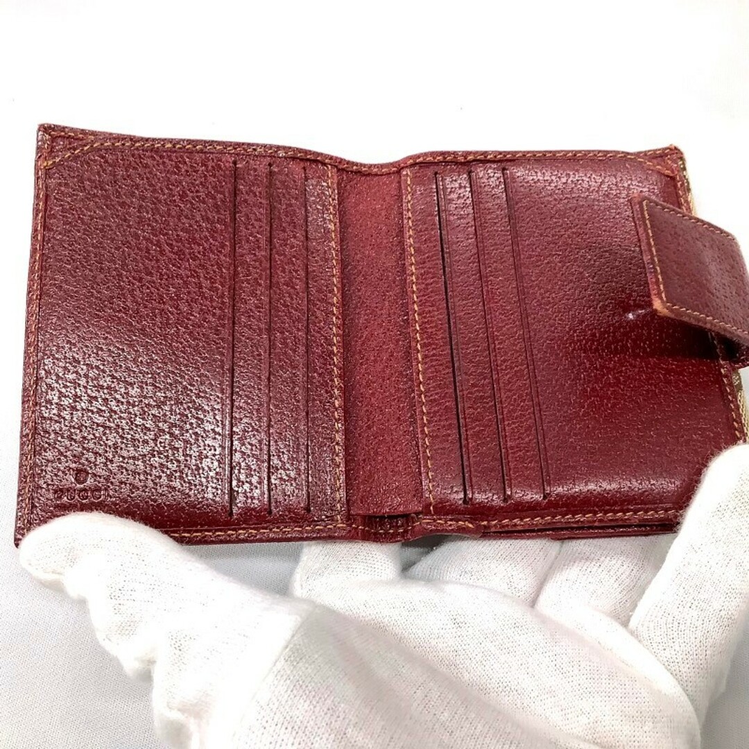 GUCCI - GUCCI グッチ GGキャンバス 折り財布 レザー 112716 GUCCI - GUCCI グッチ GGキャンバス 折り財布 レザー 112716