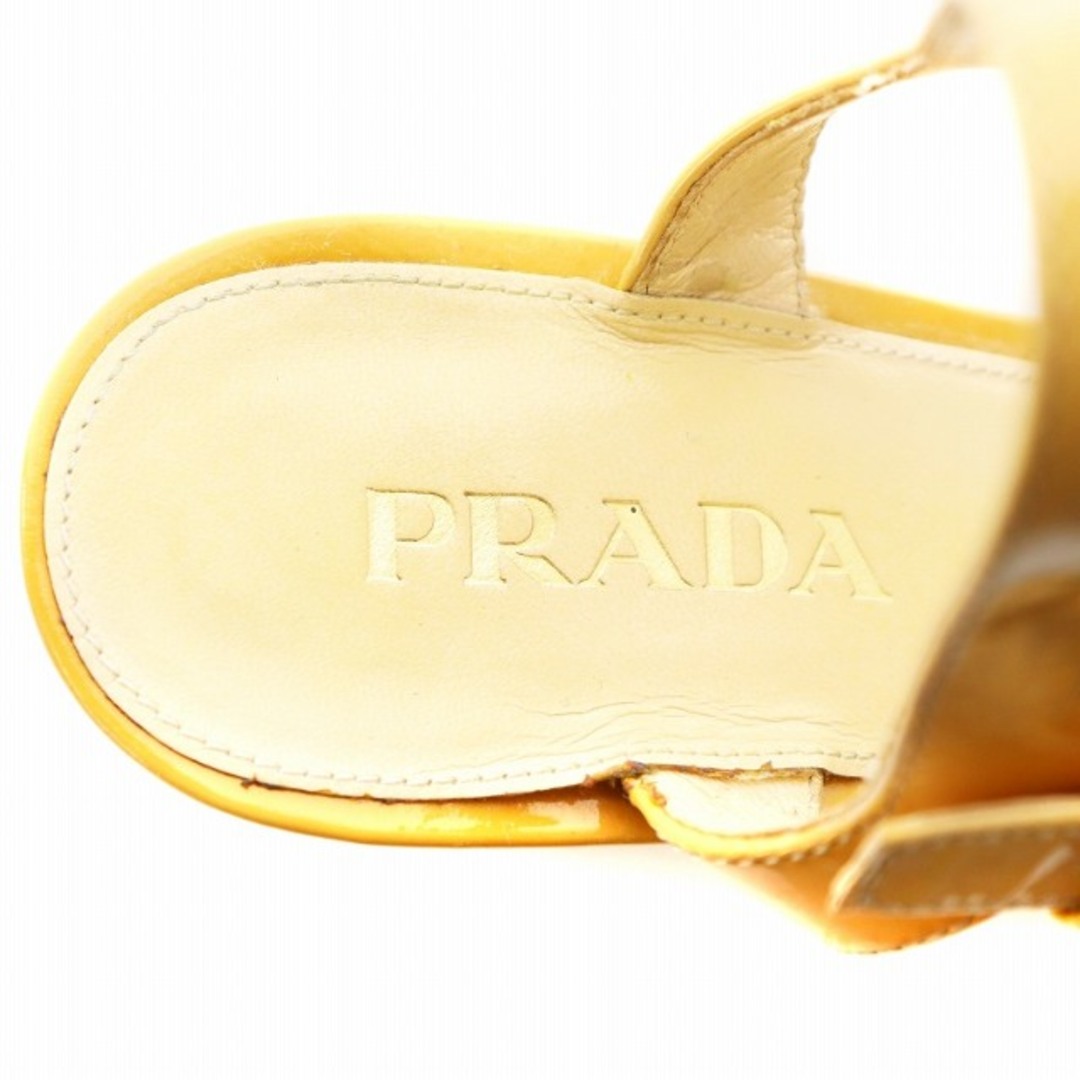 PRADA - プラダ サンダル ウェッジソール ストラップ 36.5 黄 PRADA - プラダ サンダル ウェッジソール ストラップ 36.5 黄
