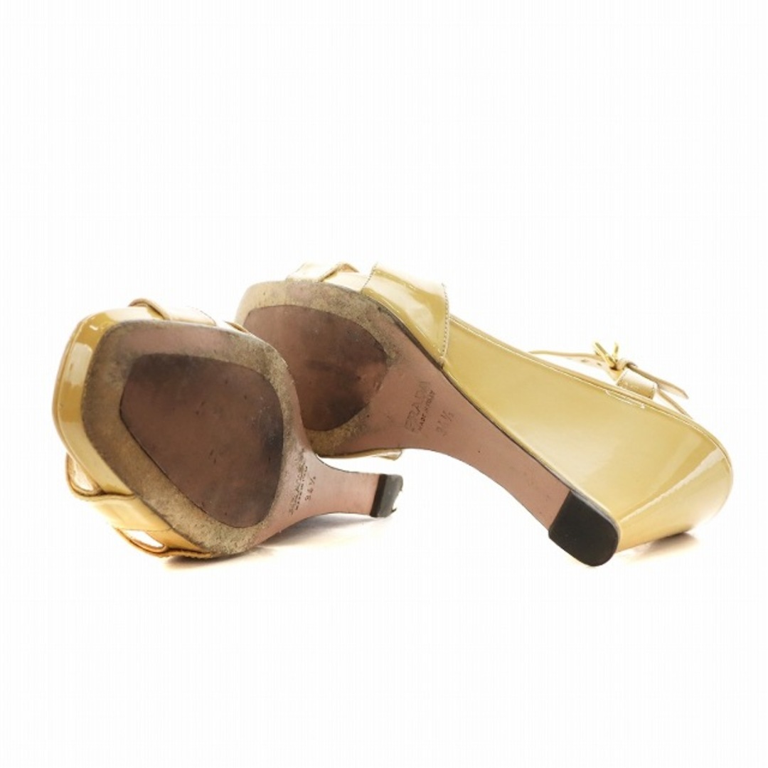 PRADA - プラダ サンダル ウェッジソール ストラップ 36.5 黄 PRADA - プラダ サンダル ウェッジソール ストラップ 36.5 黄