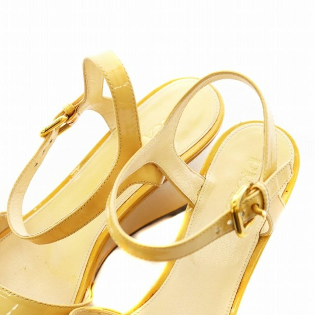 PRADA - プラダ サンダル ウェッジソール ストラップ 36.5 黄 PRADA - プラダ サンダル ウェッジソール ストラップ 36.5 黄