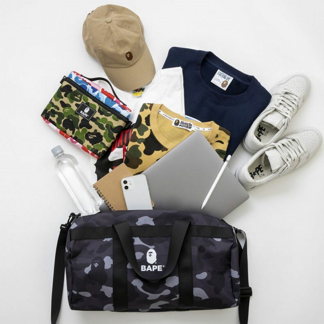 A BATHING APE - A BATHING APE ブラックカモ柄 大容量ダッフル A BATHING APE - A BATHING APE ブラックカモ柄 大容量ダッフル