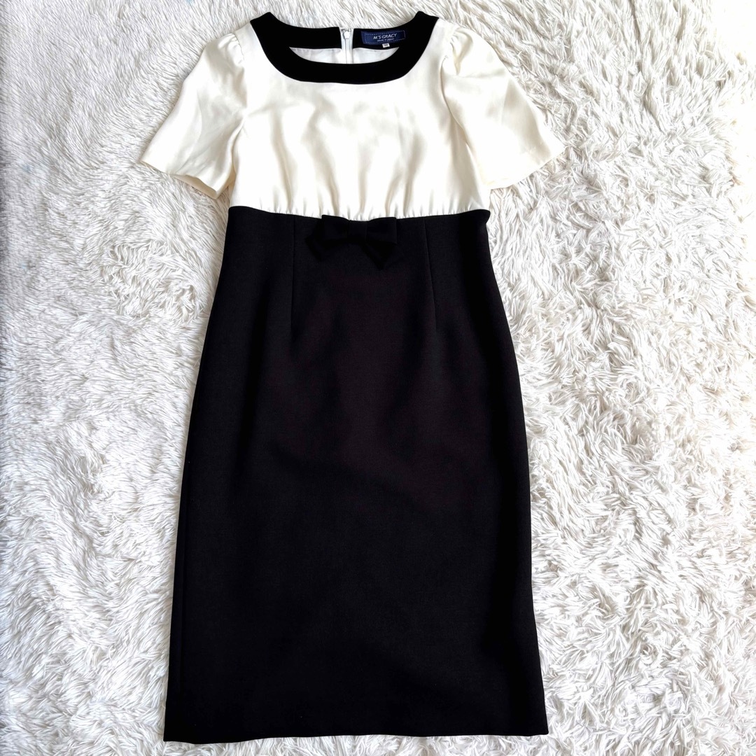 M'S GRACY - エムズグレーシー バイカラー ワンピース りぼん M'S GRACY - エムズグレーシー バイカラー ワンピース りぼん