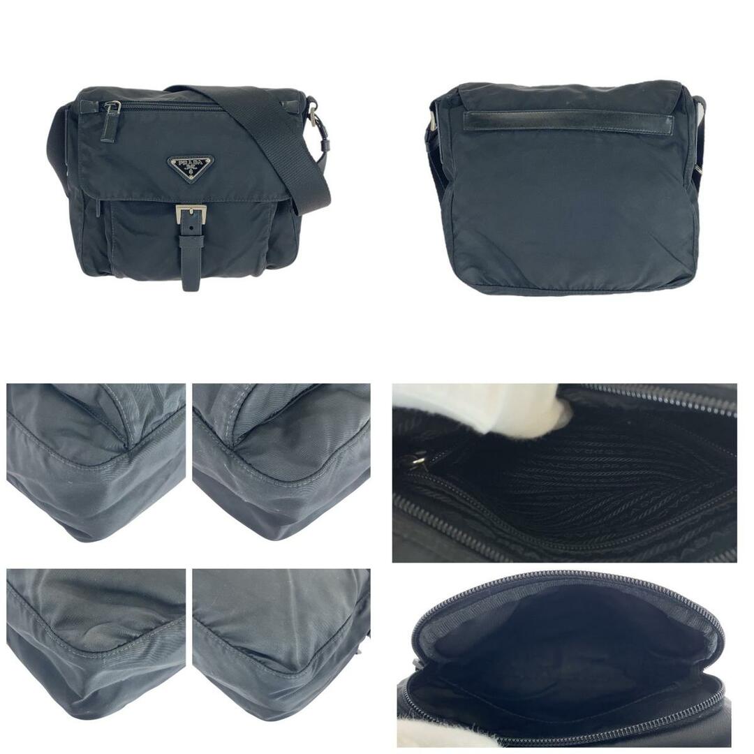 PRADA - 美品 PRADA プラダ テスート 三角ロゴプレート ブラック PRADA - 美品 PRADA プラダ テスート 三角ロゴプレート ブラック