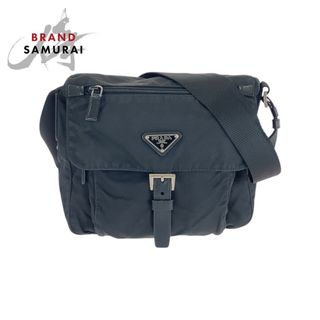 PRADA - 美品 PRADA プラダ テスート 三角ロゴプレート ブラック PRADA - 美品 PRADA プラダ テスート 三角ロゴプレート ブラック