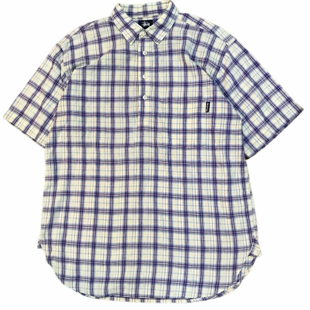 STUSSY - 90s OLD STUSSY オンブレ チェックシャツ 半袖シャツ STUSSY - 90s OLD STUSSY オンブレ チェックシャツ 半袖シャツ