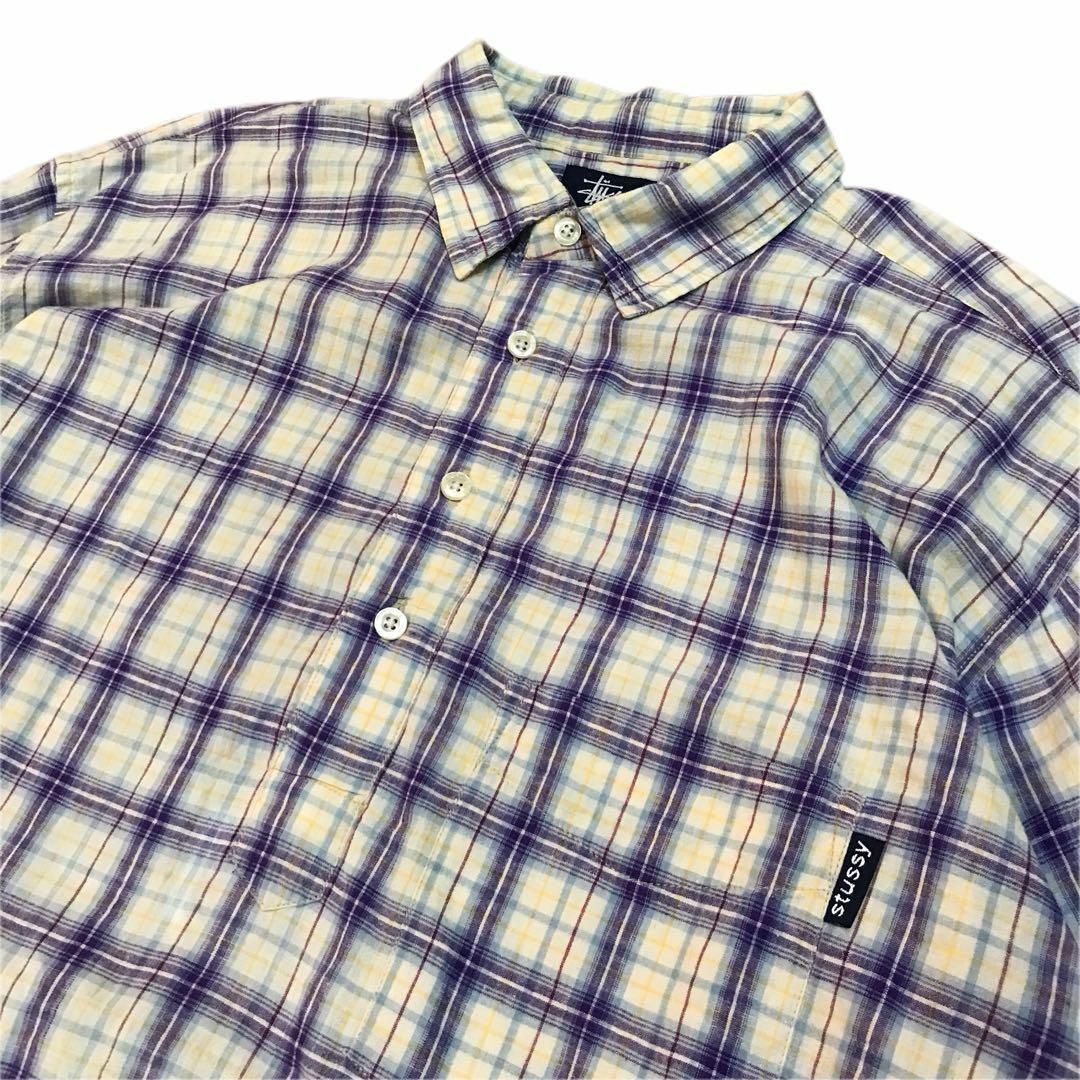 STUSSY - 90s OLD STUSSY オンブレ チェックシャツ 半袖シャツ STUSSY - 90s OLD STUSSY オンブレ チェックシャツ 半袖シャツ
