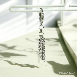 ラインストーン×チェーン ピアス/イヤリング A#19(ピアス)