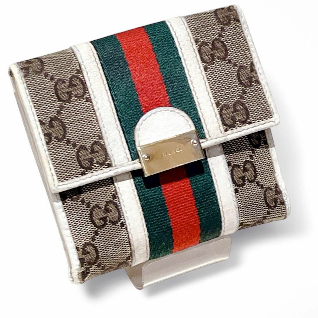 GUCCI - グッチ シェリーライン キャンバス×レザー GG柄 二 GUCCI - グッチ シェリーライン キャンバス×レザー GG柄 二