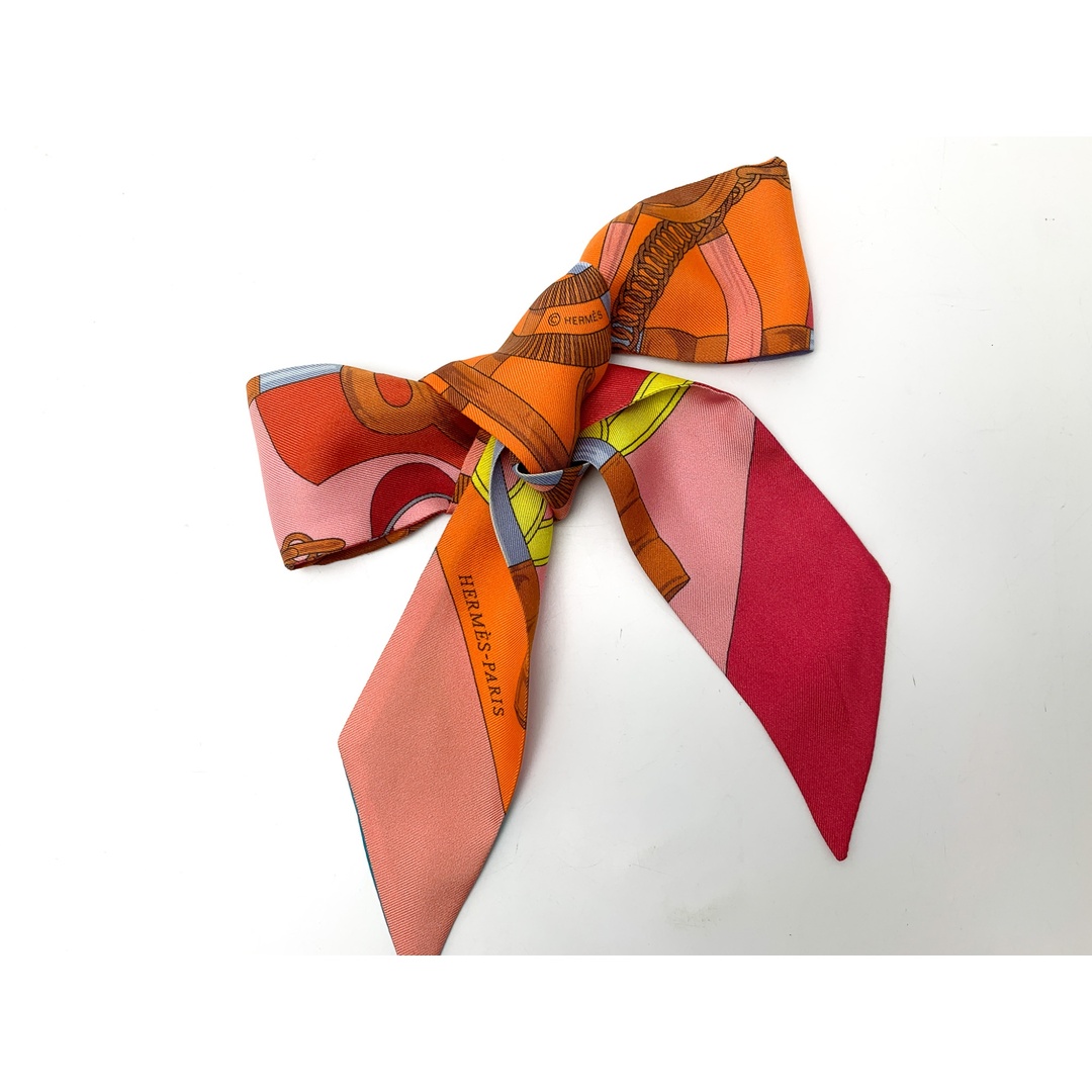 HERMES - HERMES エルメス オレンジ×ピンク ツイリー Eperon d HERMES - HERMES エルメス オレンジ×ピンク ツイリー Eperon d