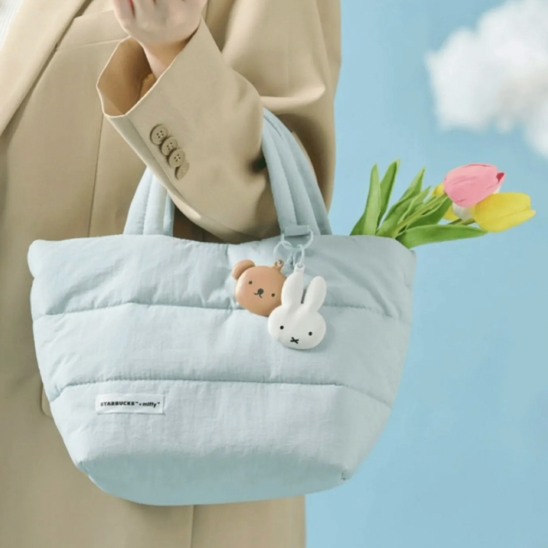 海外スタバ♡ミッフィ バック(水色、ブルー)スターバックス miffy - 海外スタバ♡ミッフィボリス バック(水色アイスブルー