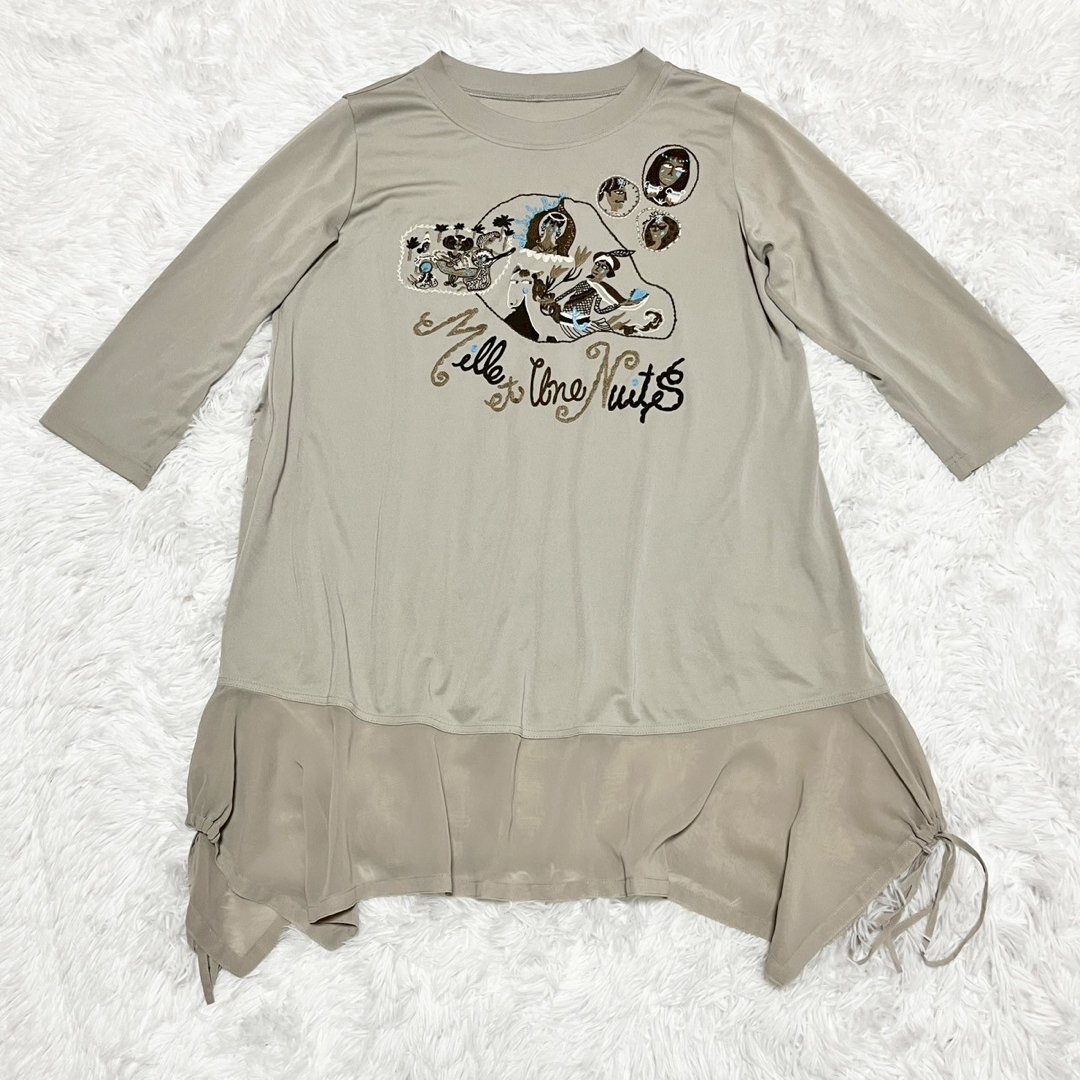 TOKUKO 1er VOL - TOKUKO 1er VOL 裾シアー刺繍チュニック 七分 TOKUKO 1er VOL - TOKUKO 1er VOL 裾シアー刺繍チュニック 七分