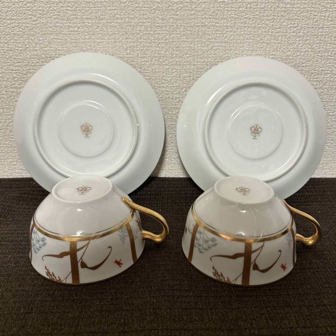 大倉陶園 - 大倉陶園 稲穂 鳥 金彩金蝕 ティー カップ&ソーサー 大倉陶園 - 大倉陶園 稲穂 鳥 金彩金蝕 ティー カップ&ソーサー