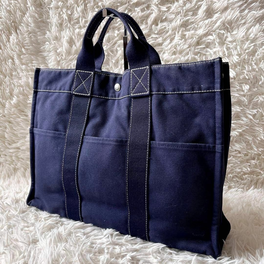 HERMES - エルメス トートバッグ ドーヴィル MM ネイビー HERMES - エルメス トートバッグ ドーヴィル MM ネイビー