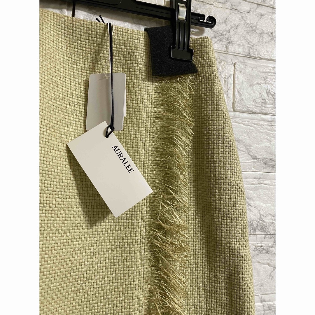 AURALEE - オーラリー 新品 フリンジスカート イエローグリーン AURALEE - オーラリー 新品 フリンジスカート イエローグリーン