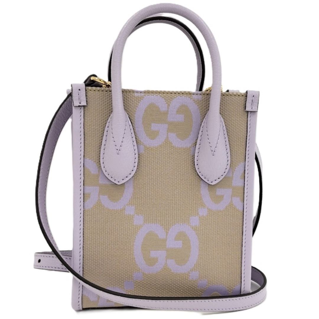 GUCCI - GUCCI 2WAYハンドバッグ ジャンボGG キャンバス レザー GUCCI - GUCCI 2WAYハンドバッグ ジャンボGG キャンバス レザー