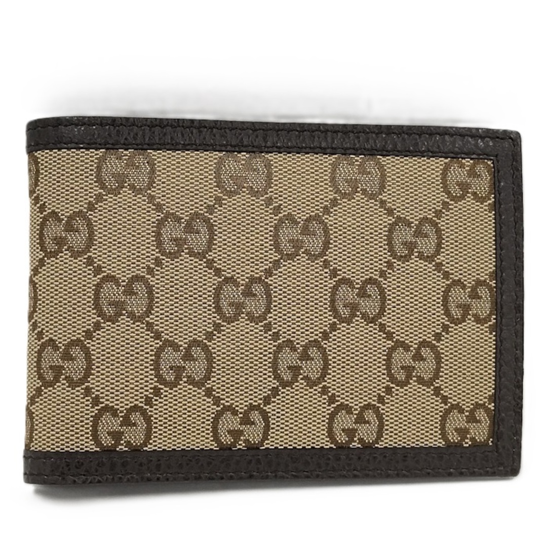 GUCCI - GUCCI 二つ折り財布 GGキャンバス ベージュ ダーク GUCCI - GUCCI 二つ折り財布 GGキャンバス ベージュ ダーク