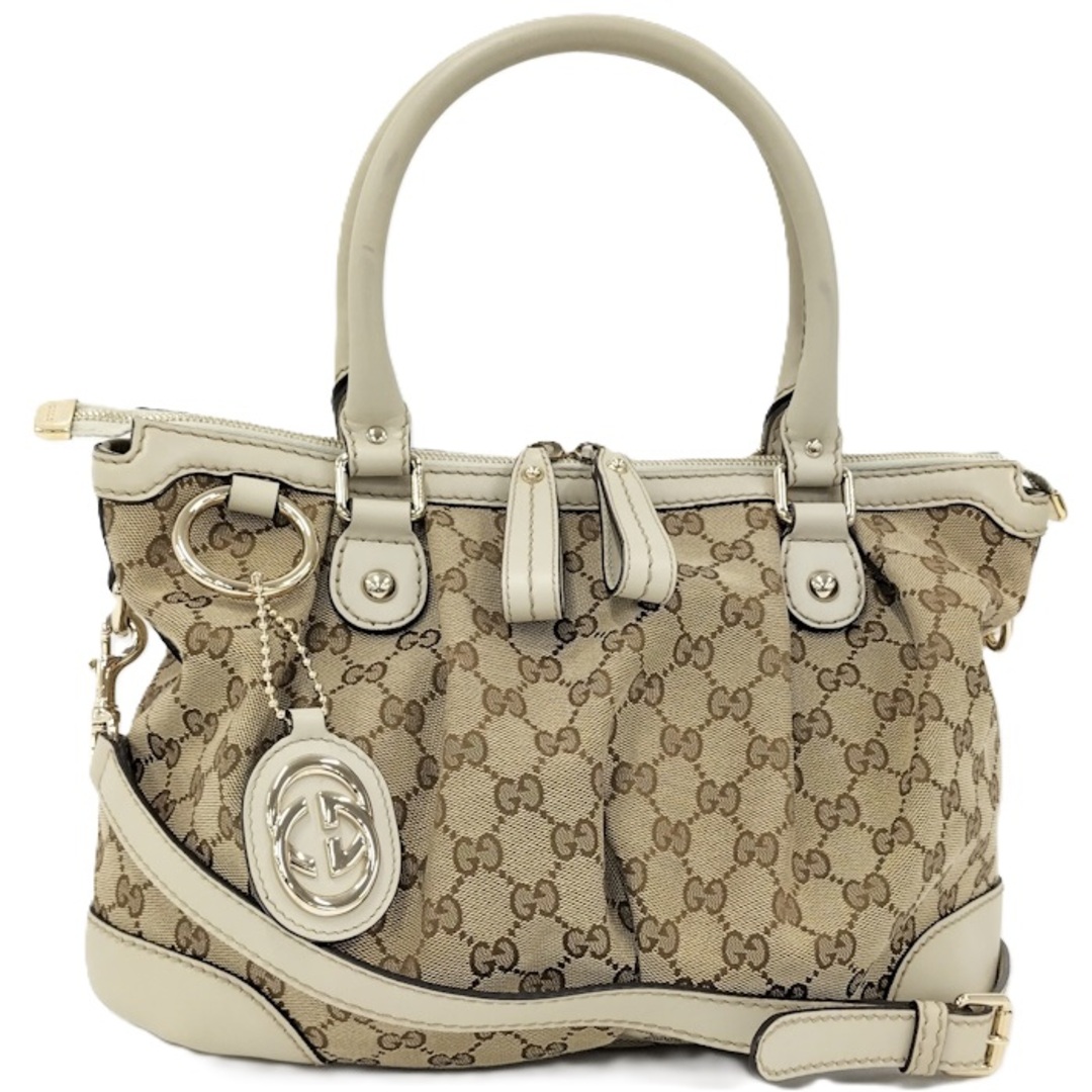 GUCCI - GUCCI 2WAYバッグ スーキー GGキャンバス ベージュ GUCCI - GUCCI 2WAYバッグ スーキー GGキャンバス ベージュ