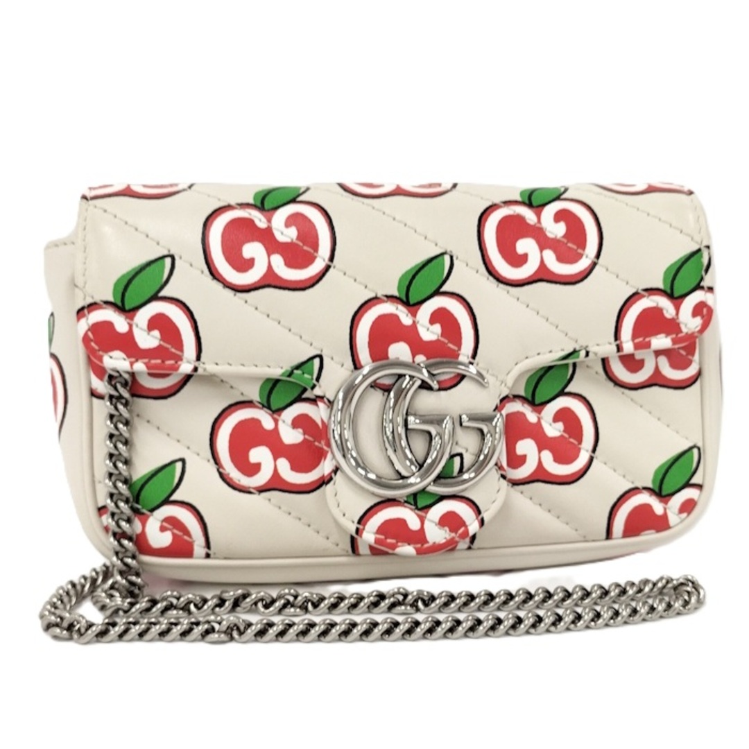 GUCCI - GUCCI チェーンショルダーバッグ アップル GGマーモント GUCCI - GUCCI チェーンショルダーバッグ アップル GGマーモント