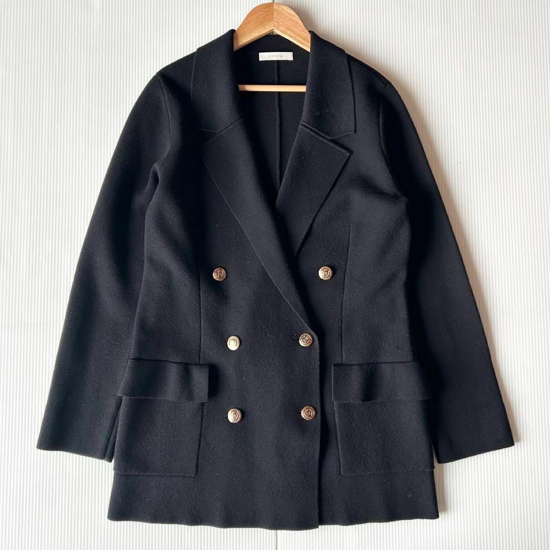 EPOCA - 美品✨EPOCA ミラノリブ ニットジャケット ブラック 40 EPOCA - 美品✨EPOCA ミラノリブ ニットジャケット ブラック 40