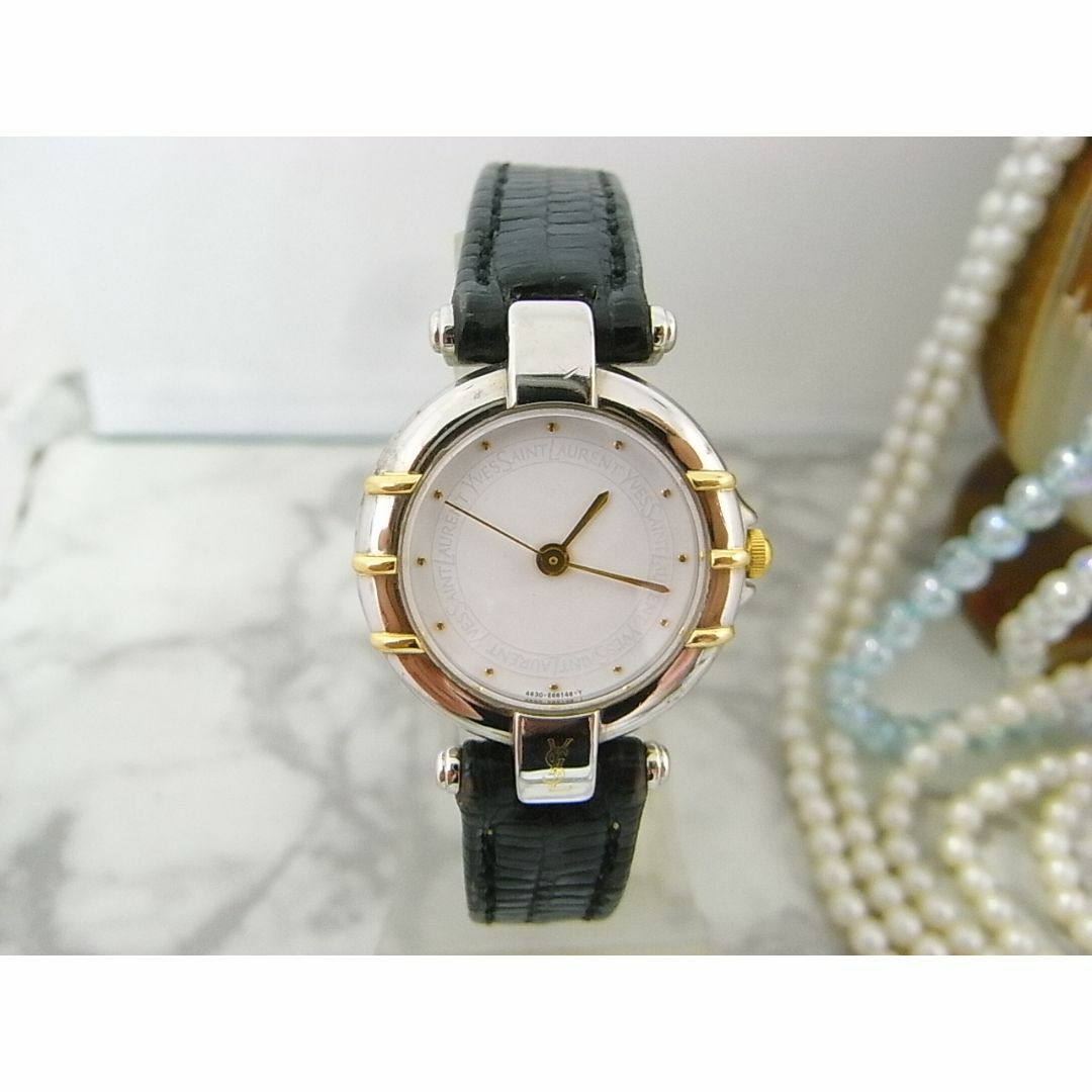 Yves Saint Laurent - 美品　ヴィンテージ　イブサンローラン　YSL　革ベルト　レディース　ウォッチ