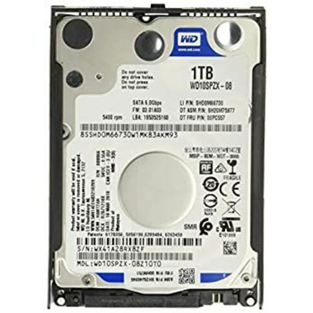 Lenovo ThinkPad - Hard drive - 1 TB - 2.5" - SATA 6Gb/s - 5400 rpm - for ThinkPad L560 P50 P51 P51s P70 P71 ThinkPad Yoga 14 460 スマホ/家電/カメラのPC/タブレット(PC周辺機器)の商品写真