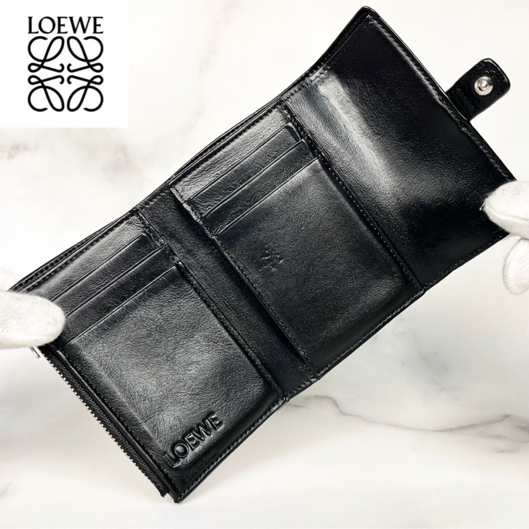 LOEWE - LOEWE バーティカル コンパクトウォレット 三つ折り財布 LOEWE - LOEWE バーティカル コンパクトウォレット 三つ折り財布