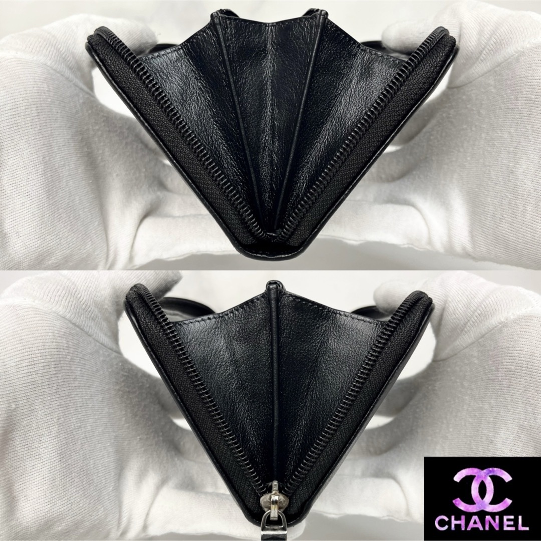 CHANEL - CHANEL キャビアスキン ラウンドファスナー 長財布の CHANEL - CHANEL キャビアスキン ラウンドファスナー 長財布の