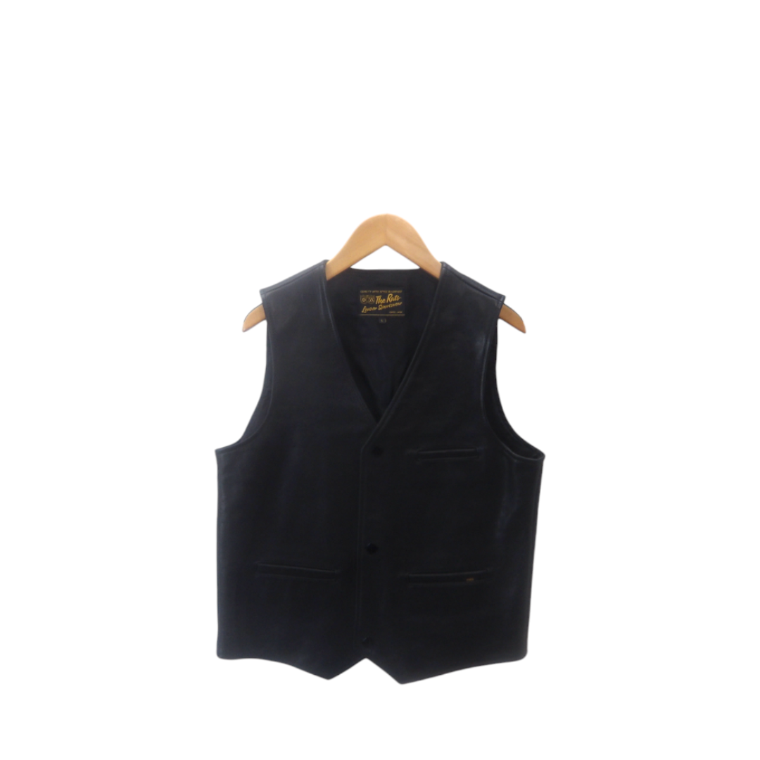 RATS - RATAS LEATHER VEST BLACK サイズL