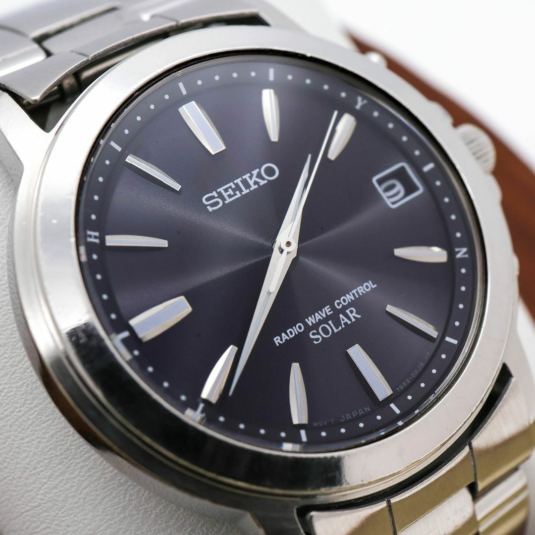 SEIKO - 稼働 SEIKO 腕時計 電波ソーラー デイト 軽量 SEIKO - 稼働 SEIKO 腕時計 電波ソーラー デイト 軽量