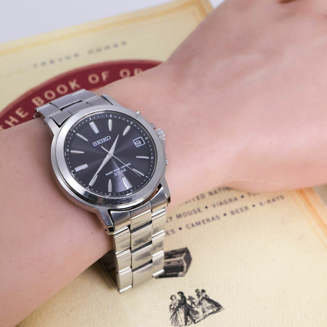 SEIKO - 稼働 SEIKO 腕時計 電波ソーラー デイト 軽量 SEIKO - 稼働 SEIKO 腕時計 電波ソーラー デイト 軽量
