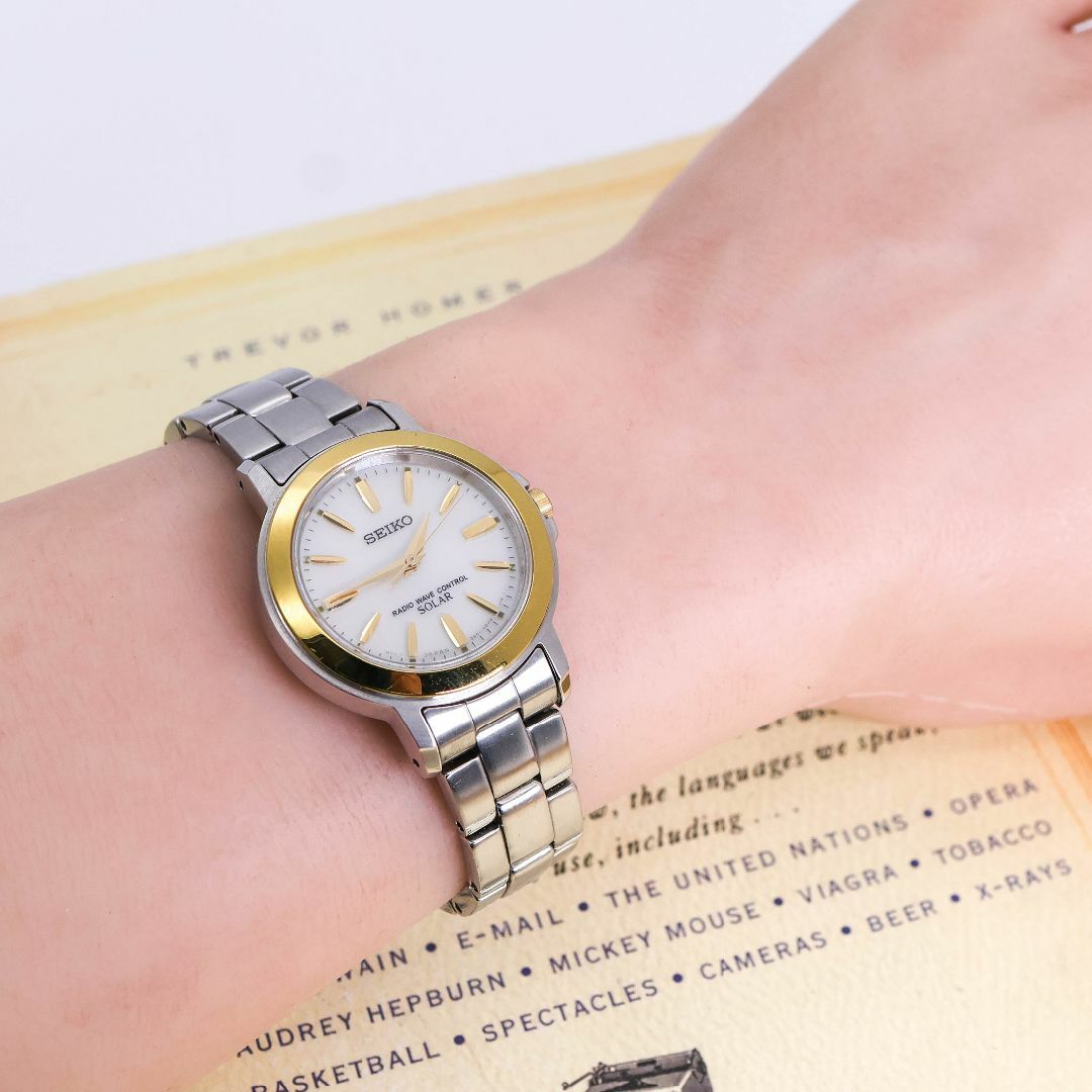 SEIKO - 稼働 SEIKO 腕時計 電波ソーラー レディース ステンレス SEIKO - 稼働 SEIKO 腕時計 電波ソーラー レディース ステンレス