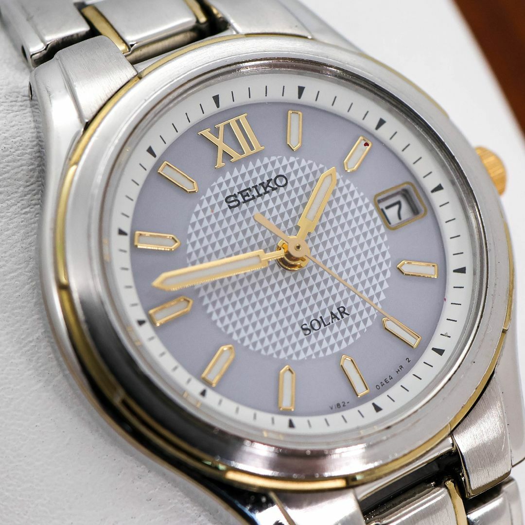 SEIKO - 稼働 SEIKO 腕時計 ソーラー レディース デイト V182 SEIKO - 稼働 SEIKO 腕時計 ソーラー レディース デイト V182