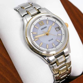 SEIKO - 稼働 SEIKO 腕時計 ソーラー レディース デイト V182 SEIKO - 稼働 SEIKO 腕時計 ソーラー レディース デイト V182