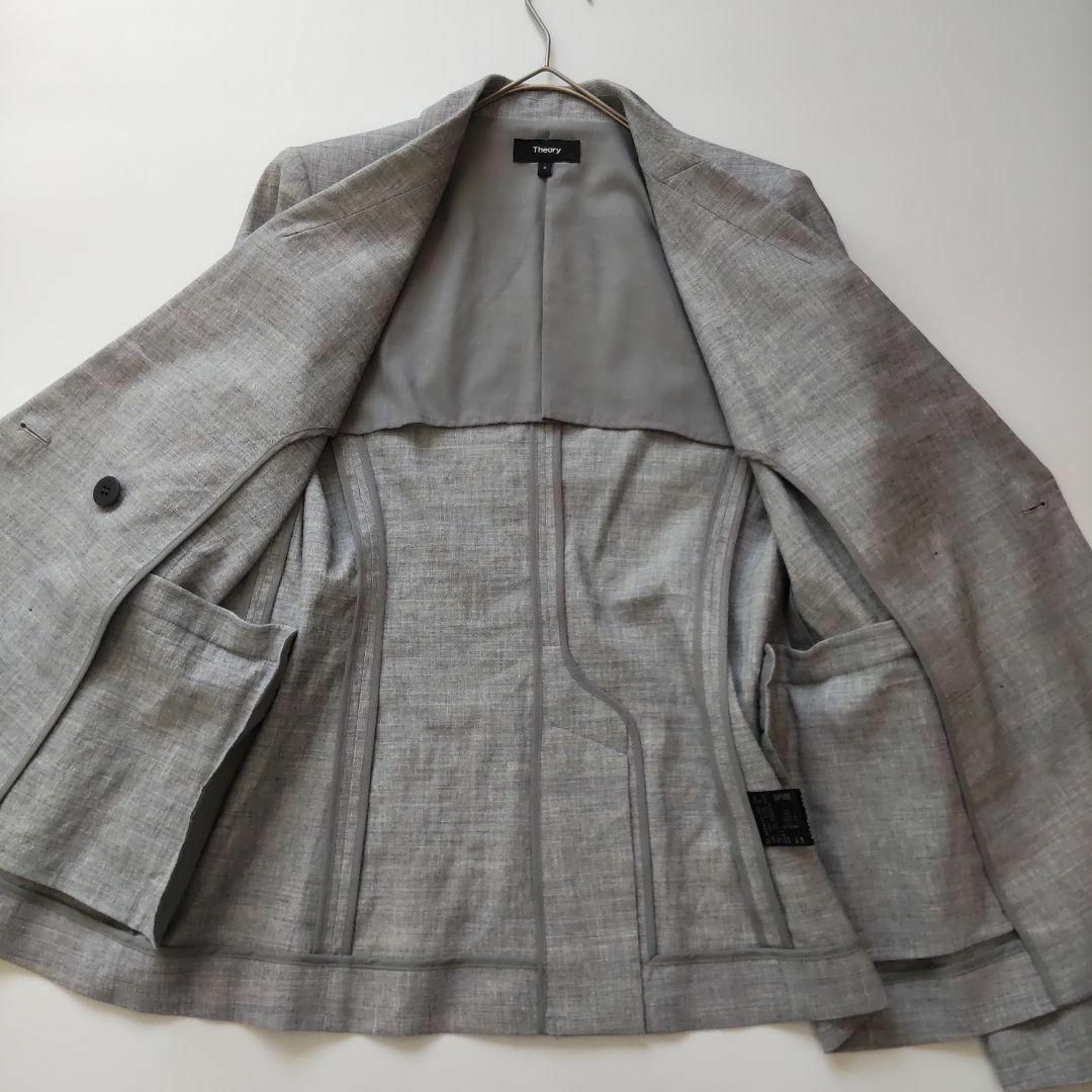 Theory - 美品 セオリー ストレッチリネン ダブル テーラード Theory - 美品 セオリー ストレッチリネン ダブル テーラード