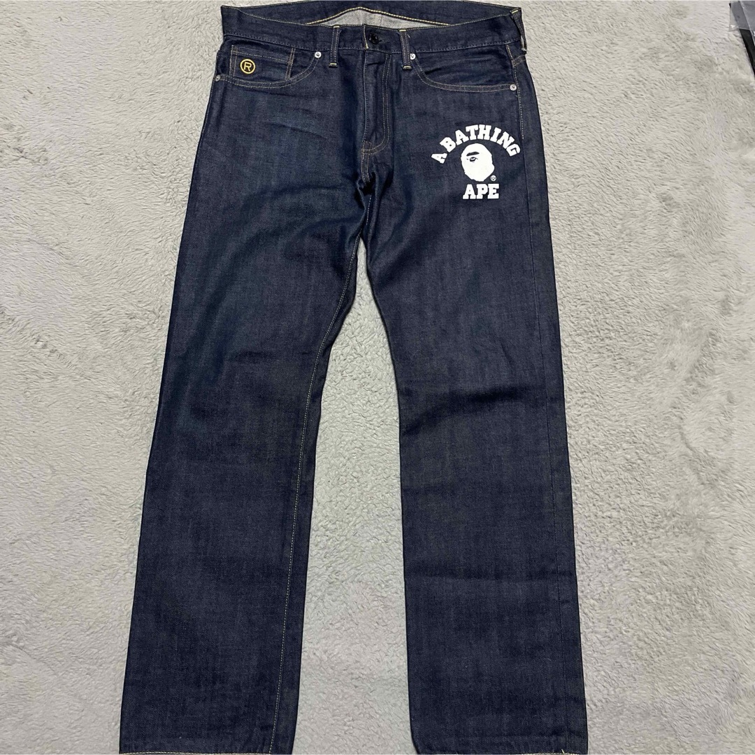A BATHING APE - APE BAPE KAWS COLLEGE LOGO DENIM デニム A BATHING APE - APE BAPE KAWS COLLEGE LOGO DENIM デニム