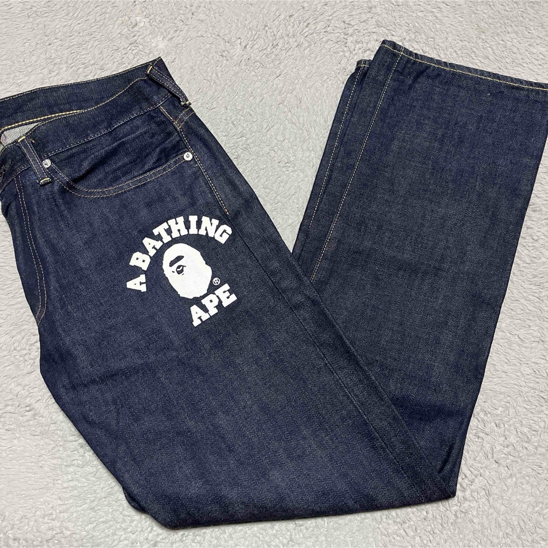 A BATHING APE - APE BAPE KAWS COLLEGE LOGO DENIM デニム A BATHING APE - APE BAPE KAWS COLLEGE LOGO DENIM デニム
