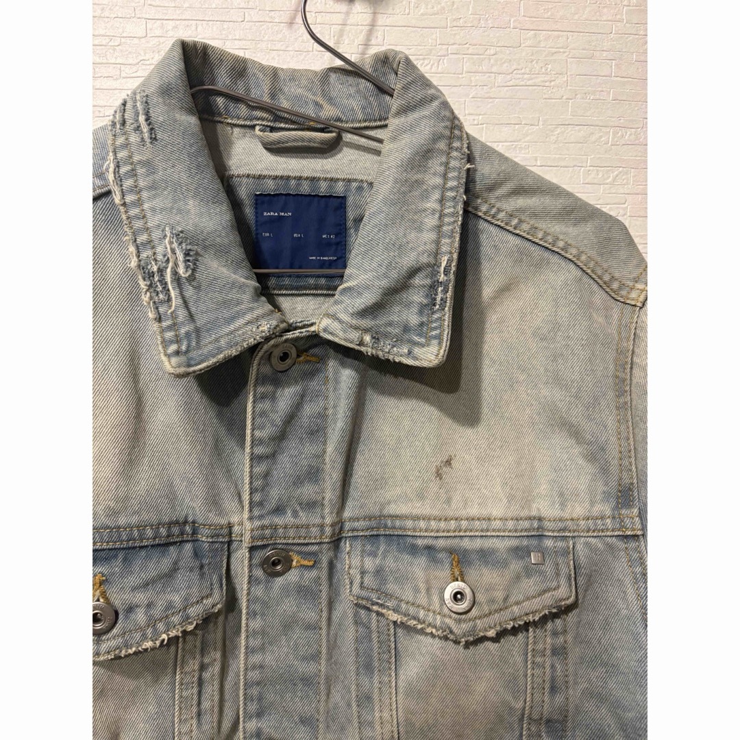 ZARA - ZARA MAN ダメージデニムジャケットの通販 by ZARA - ZARA MAN ダメージデニムジャケットの通販 by