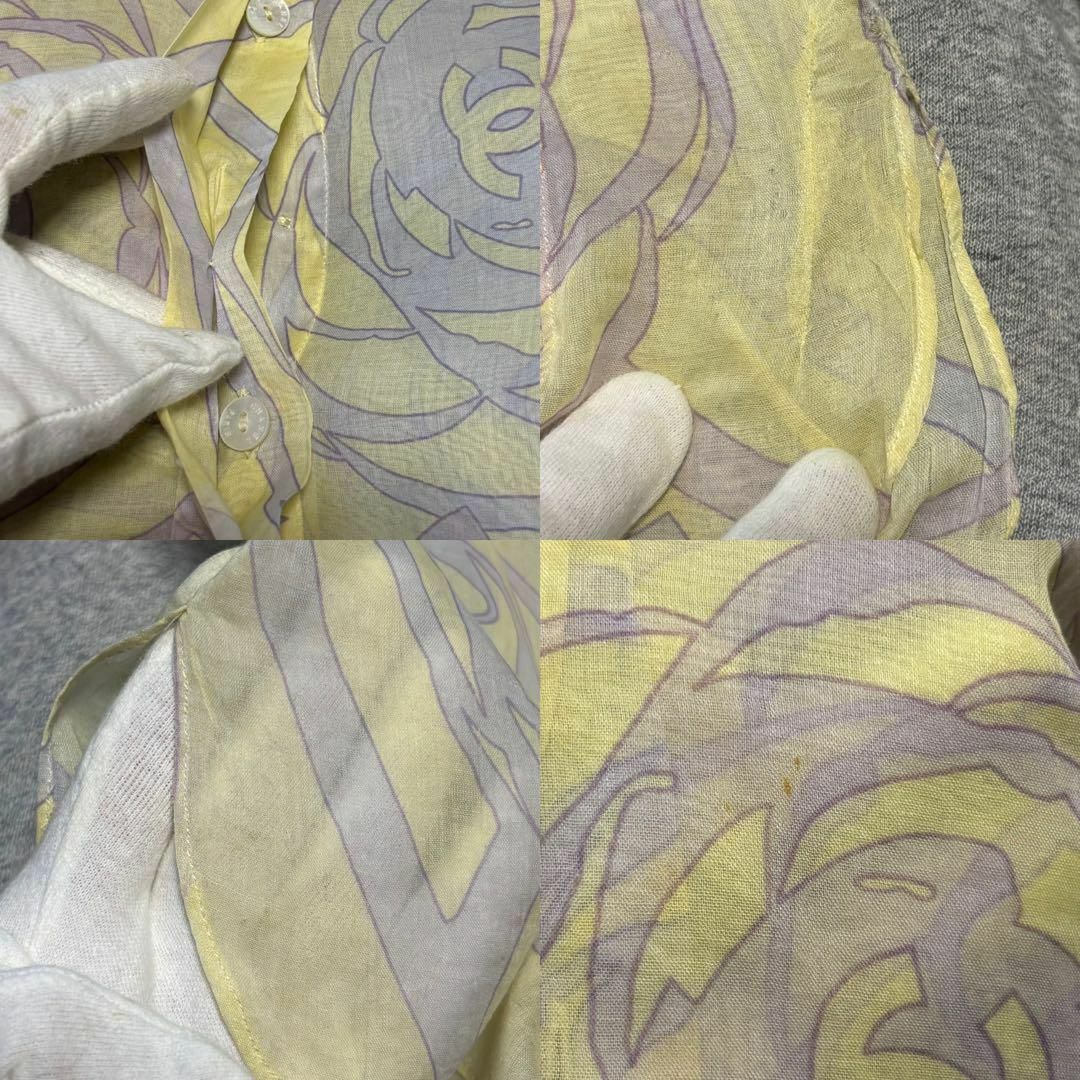 CHANEL - CHANEL ココマーク カメリア ブラウス シャツ 七分袖 CHANEL - CHANEL ココマーク カメリア ブラウス シャツ 七分袖