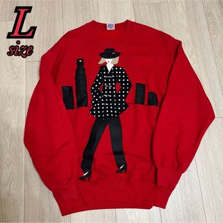 JERZEES - 【美品】JERZEES ジャージーズ スウェット 女性柄 赤 JERZEES - 【美品】JERZEES ジャージーズ スウェット 女性柄 赤