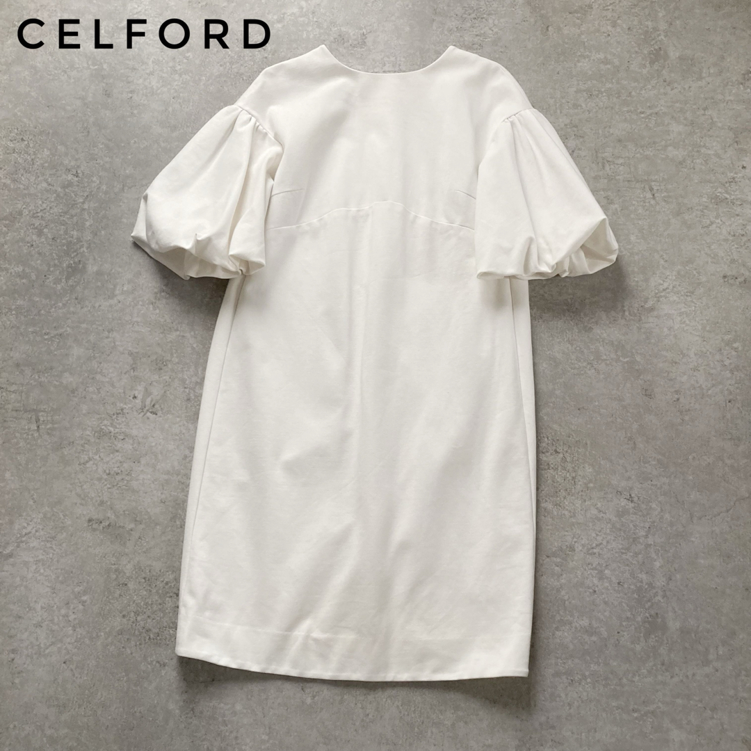 CELFORD - *セルフォード ポンチコクーンワンピース ひざ丈 CELFORD - *セルフォード ポンチコクーンワンピース ひざ丈