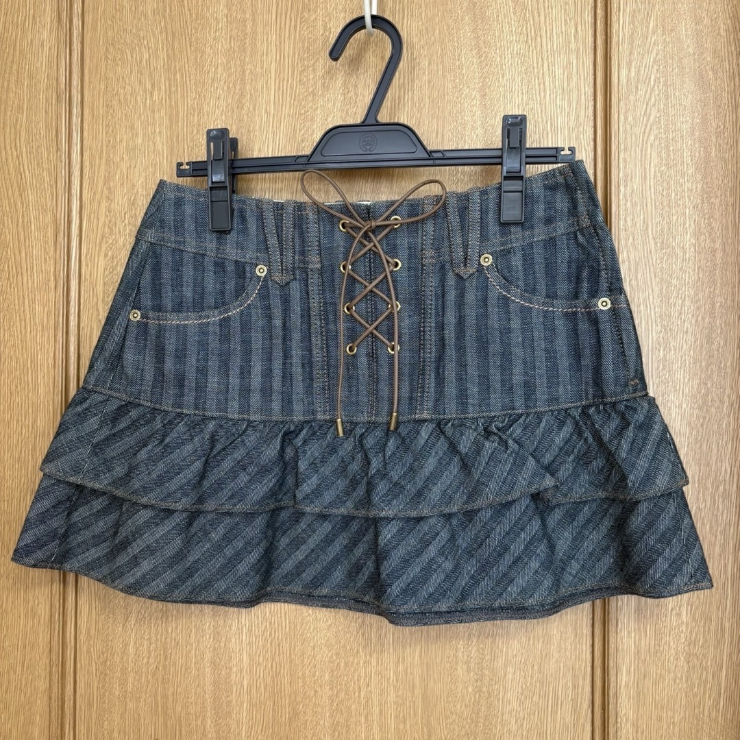 BURBERRY BLUE LABEL - BURBERRY BLUE LABEL デニムフリルミニ BURBERRY BLUE LABEL - BURBERRY BLUE LABEL デニムフリルミニ