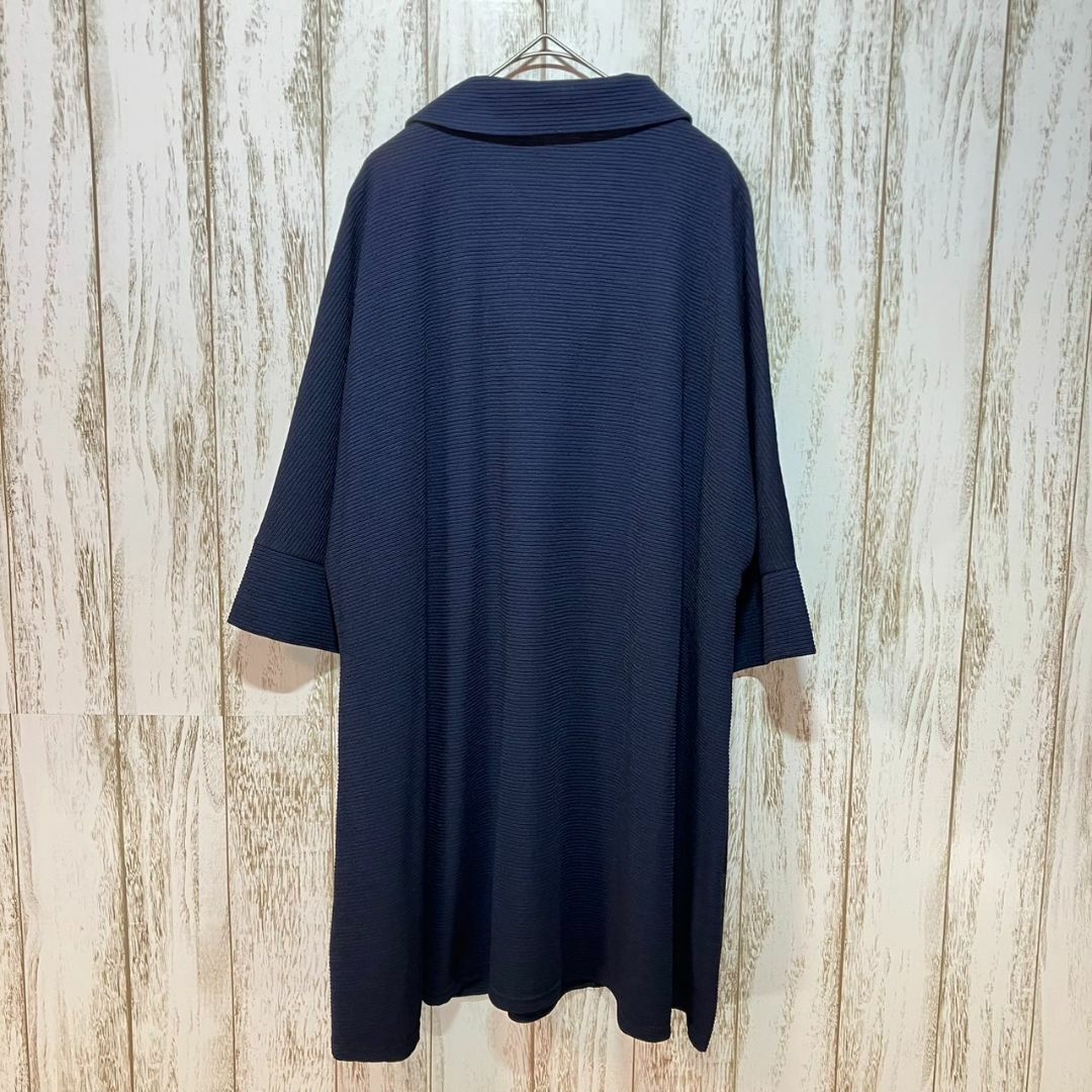 VIVID STYLE ◇チュニックワンピース(M-L) ゆったり 七分袖 紺 VIVID STYLE ◇チュニックワンピース(M-L) ゆったり 七分袖 紺