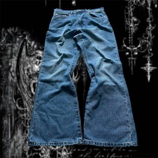 y2kグランジ ルーズフレア デニムパンツ ヴィンテージウォッシュ y2kグランジ ルーズフレア デニムパンツ ヴィンテージウォッシュ