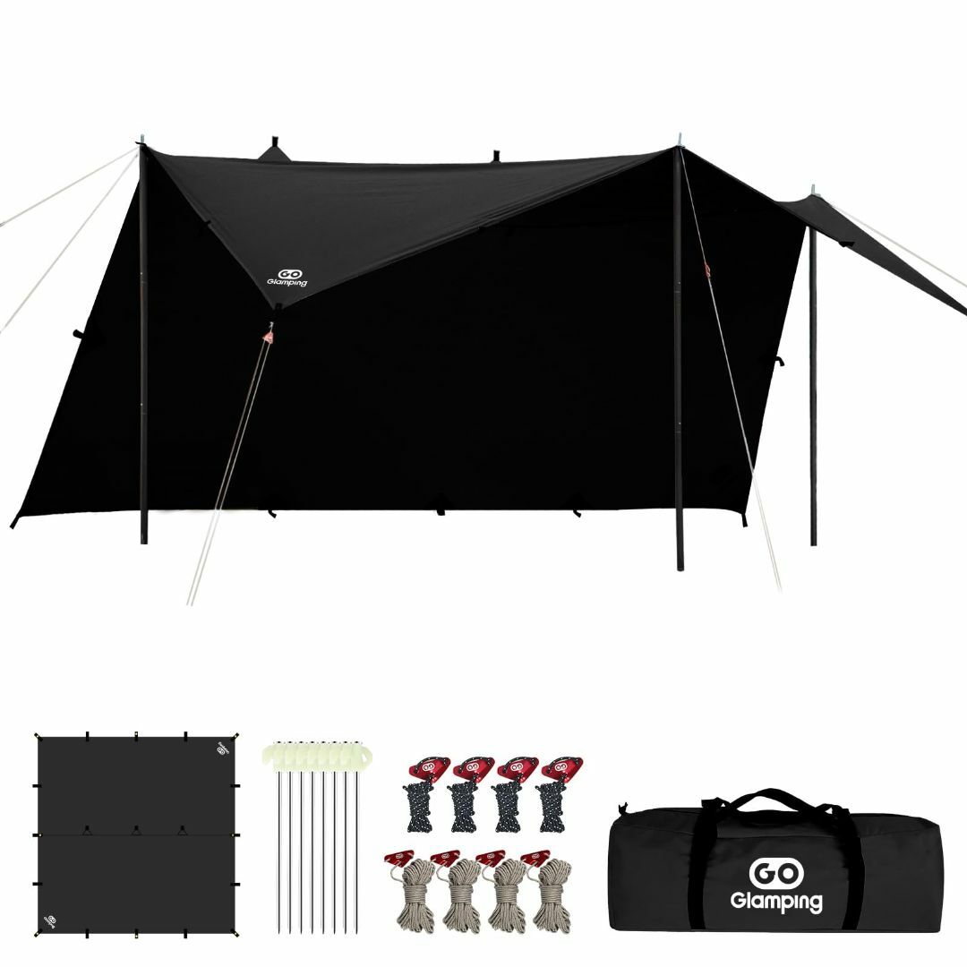 GOGlamping HENGEN+スクエアタープTC 正方形タープ ポリコットの GOGlamping HENGEN+スクエアタープTC 正方形タープ ポリコットの